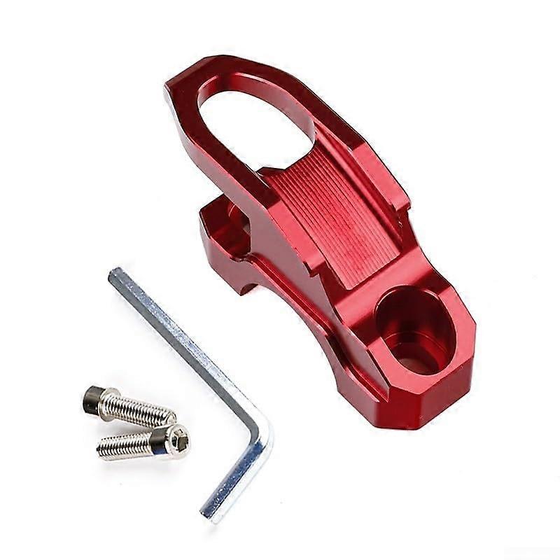 Motorcycle Helmet Hook CNC Aluminum Handlebar Holder Red SpaceSaving MultiHelmet Compatibility