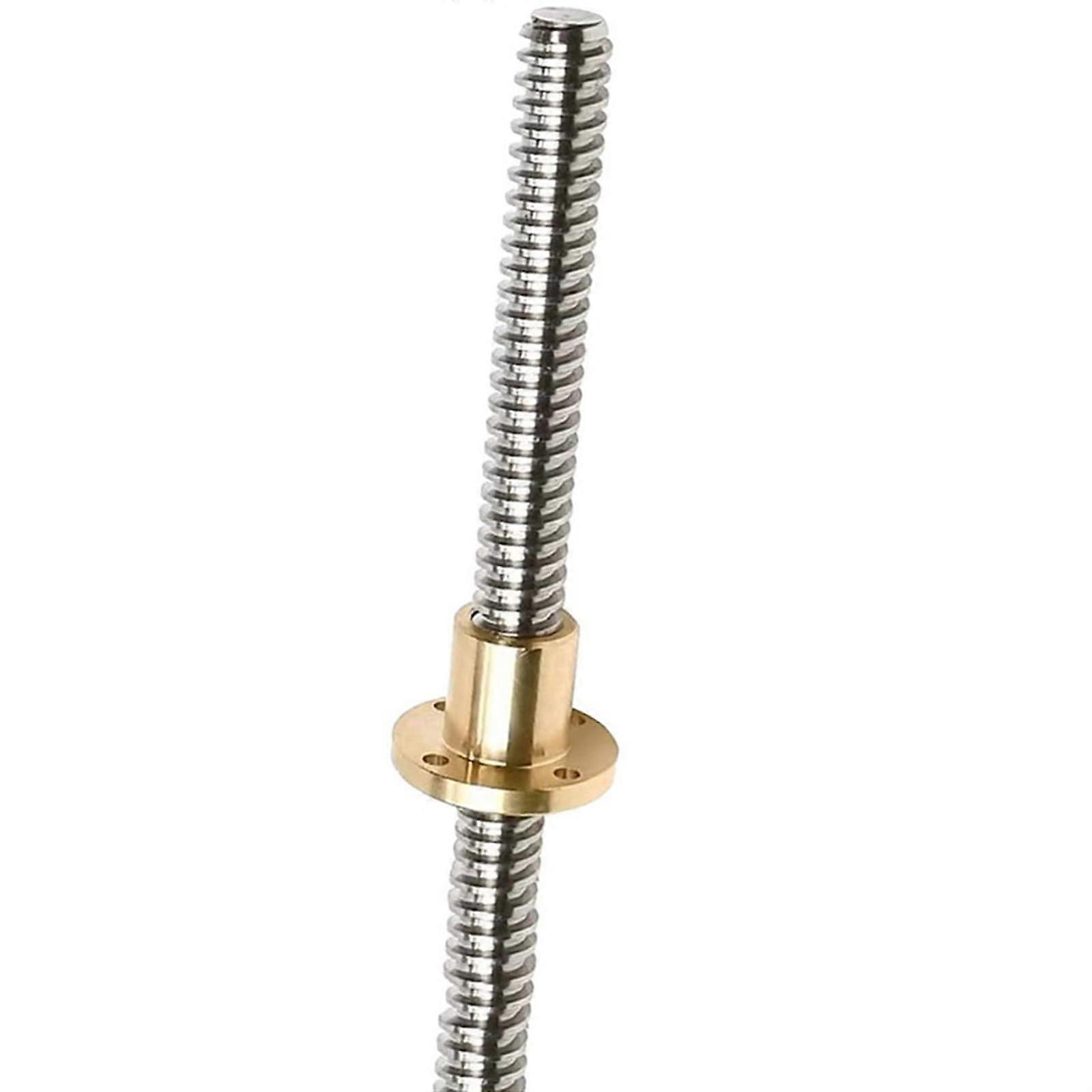 T8 Lead Screw with Brass Nut 8mm Trapezoidal Threaded Rod 2mm Pitch CNC 3D Printer 100mm