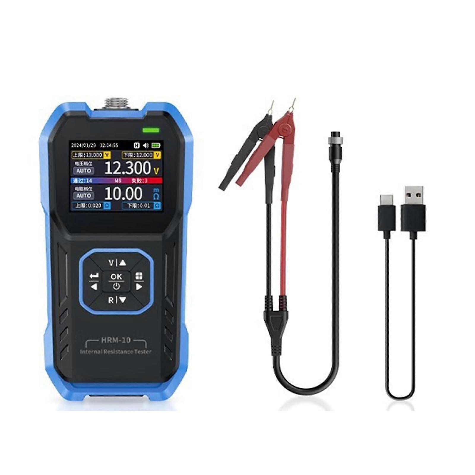 Battery Internal Resistance Tester with Automatic Calibration and Large Screen for Engineers