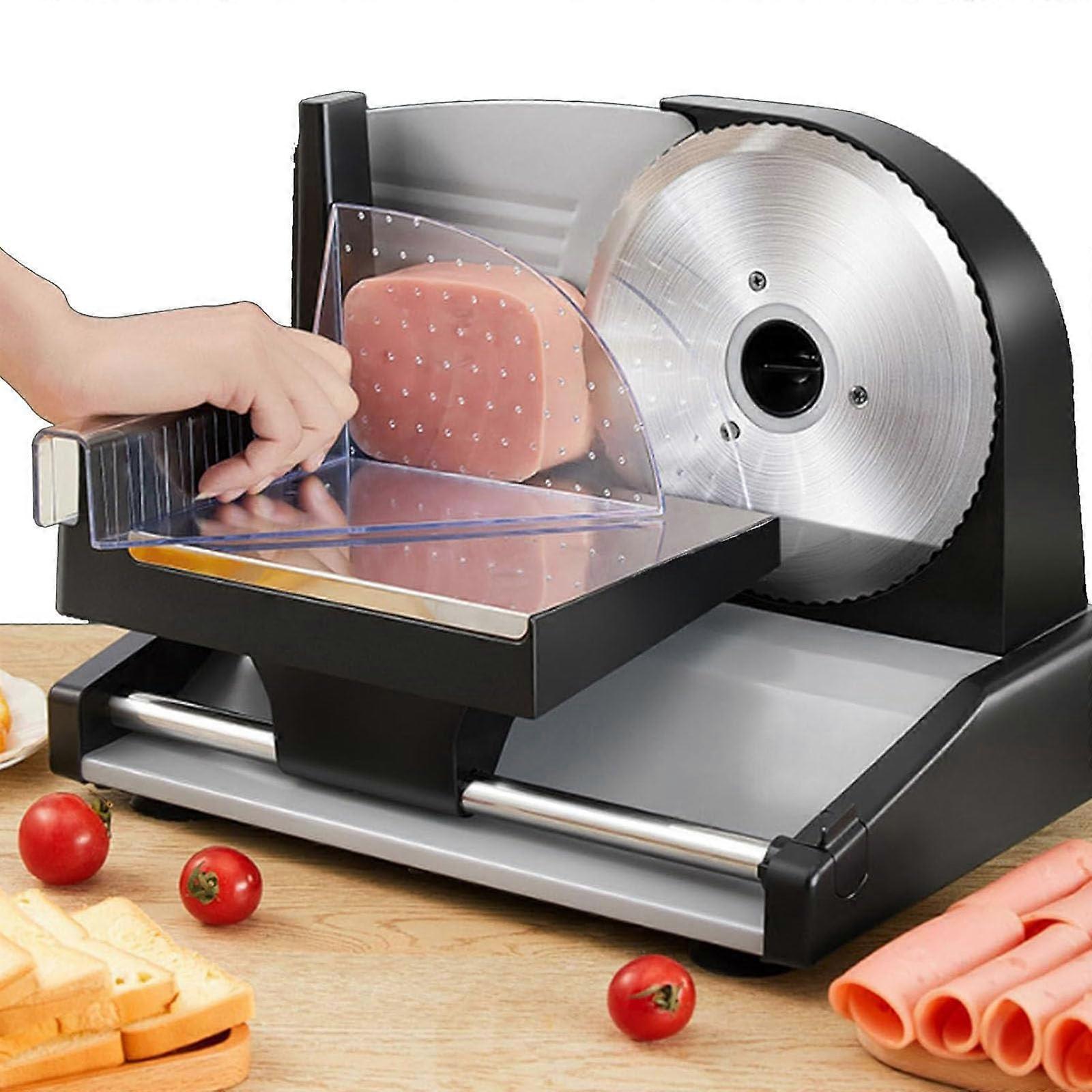 Electric Meat Slicer with Adjustable Thickness Control, 200W Motor and Removable Blade for Home Use