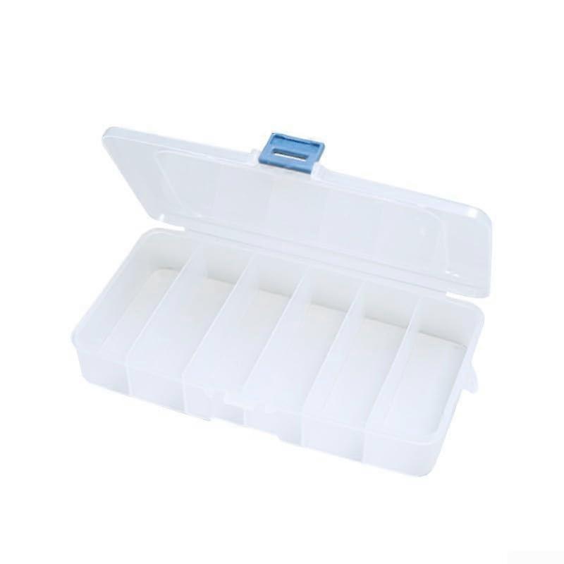 Clear Storage Box with 6 Compartments for Travel Essentials, Compact Design and Durable Protection