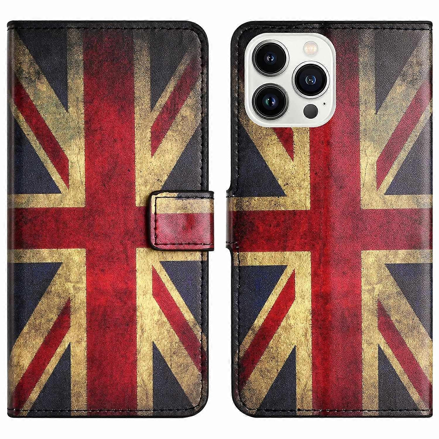 For iPhone 16 Pro Max Case PU Leather Wallet Phone Cover Pattern Print