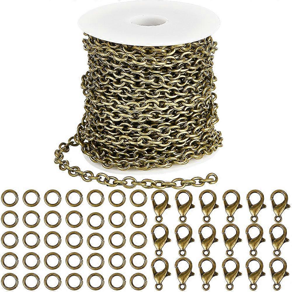 DIY Oval Iron Cable Chains Necklaces Making Kits Bronze Red Copper 6.2x4.5x1.2mm