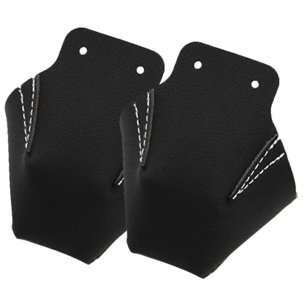 2Pcs Leather Roller Skate Toe Guards WearResistant Protective Caps with Secure Fit Black