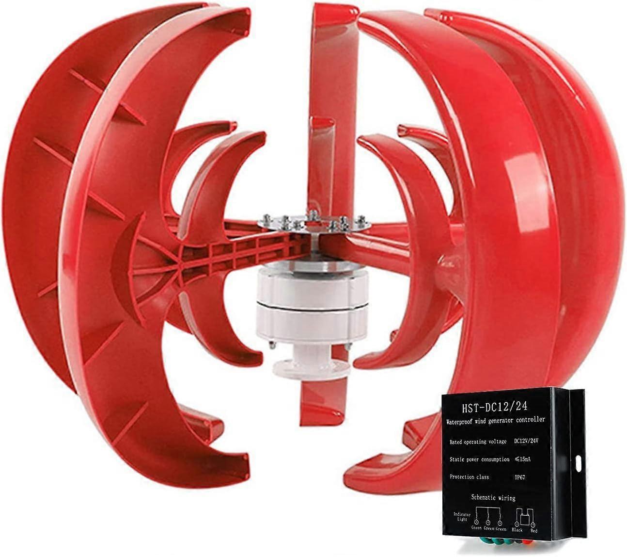 24V 3000W Vertical Axis Wind Turbine Generator with Controller, 5 Blade Design for Off Grid Systems