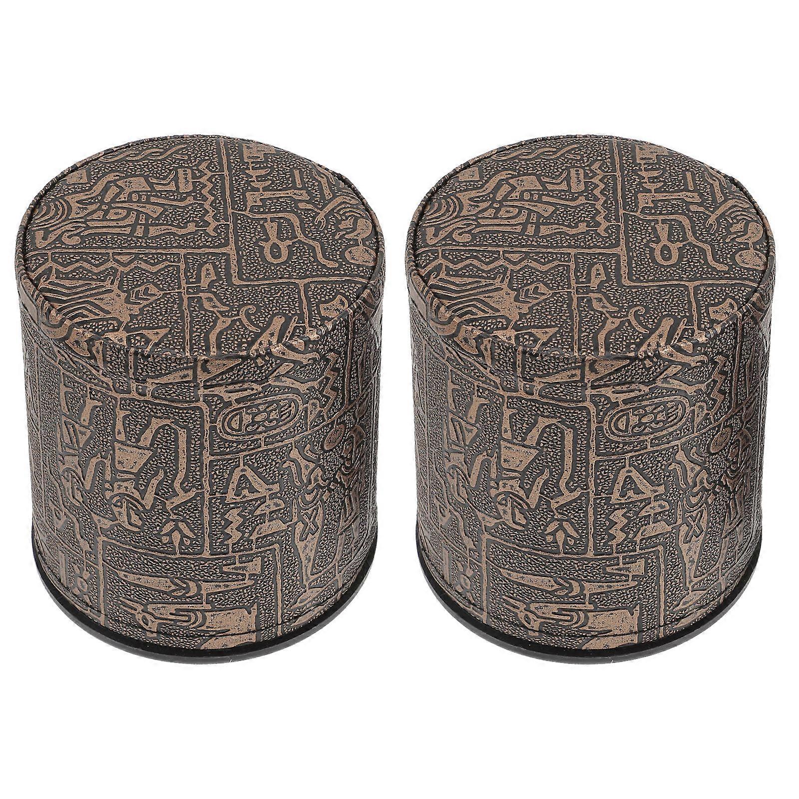Holder Cup for Storage 2Pcs Smooth Dark Brown Accessories