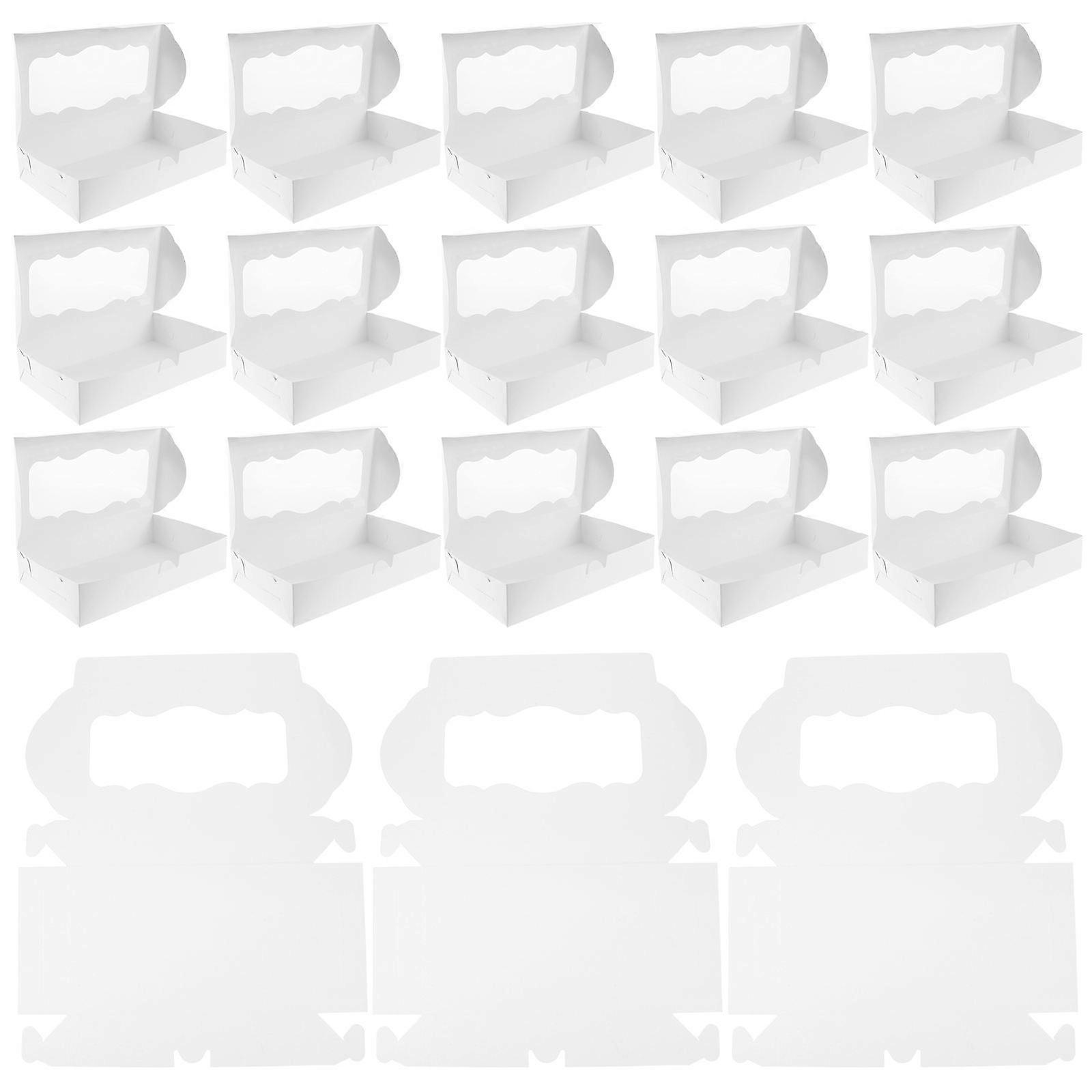 Egg Cake Boxes with Window for Baking 30Pcs Paper Cake Storage Containers