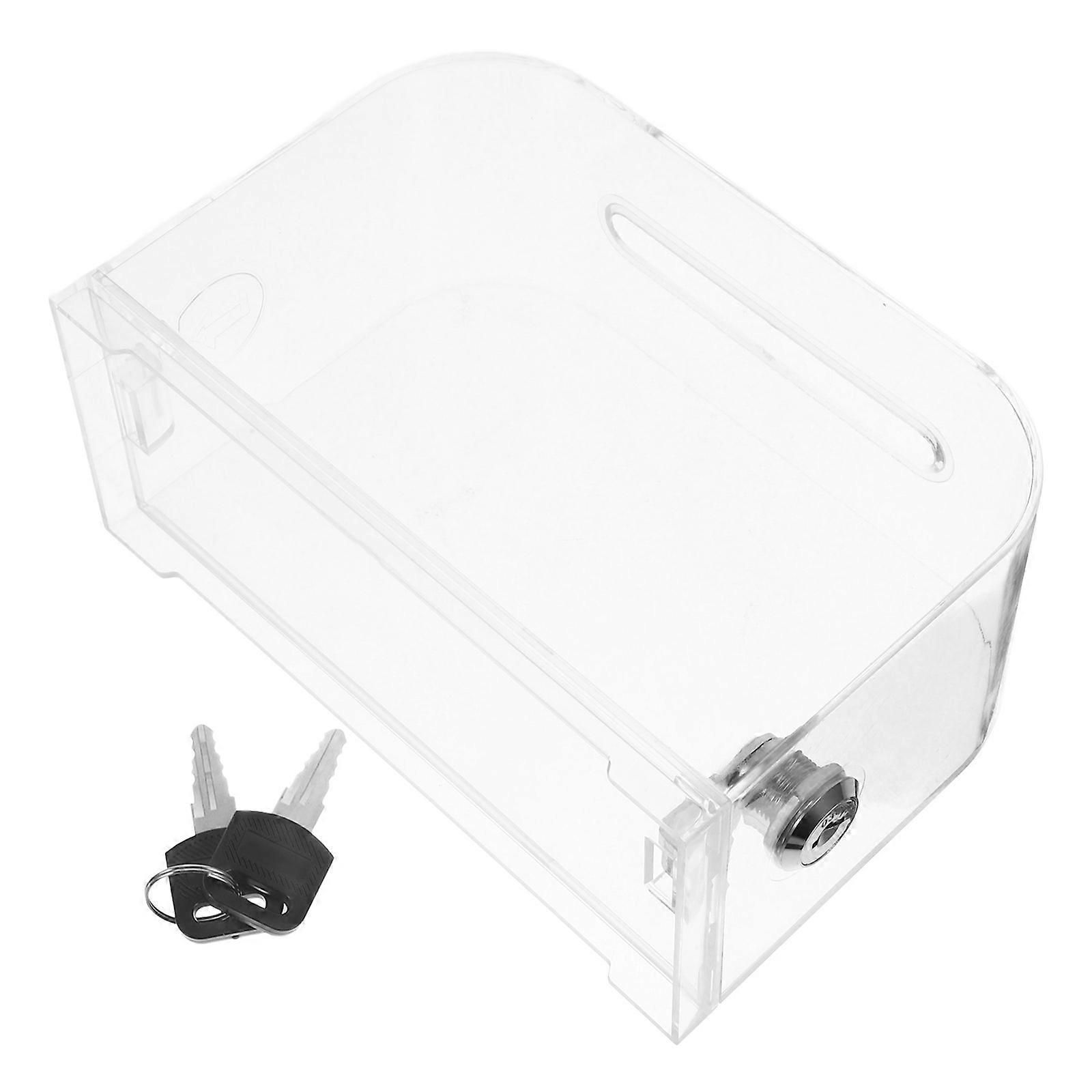 Donation Boxes Clear Fundraising Donation Box with Lock 2Pcs for Storage