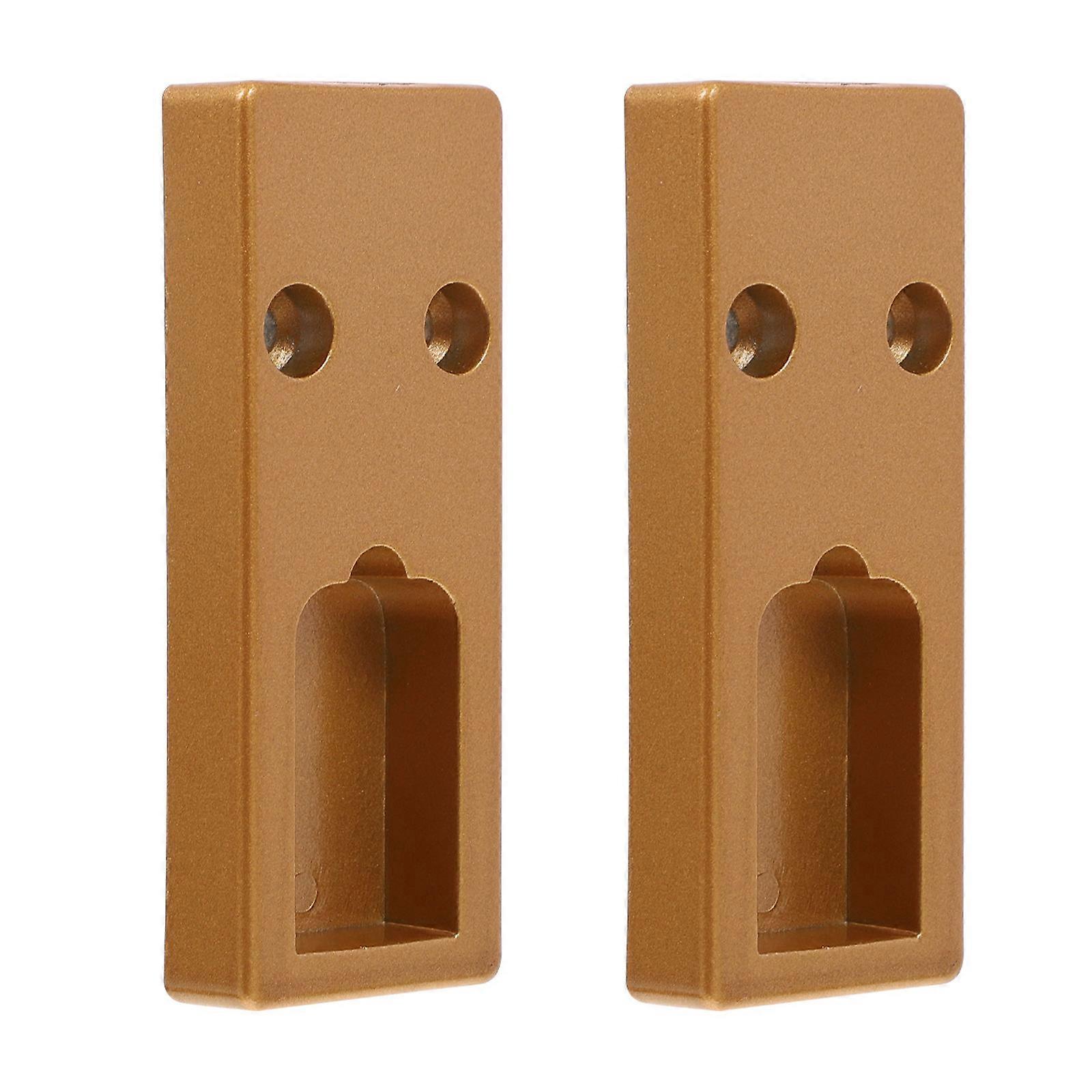 Golden Closet Rod Bracket for Home Use 2Pcs Rectangular Zinc Alloy Holder