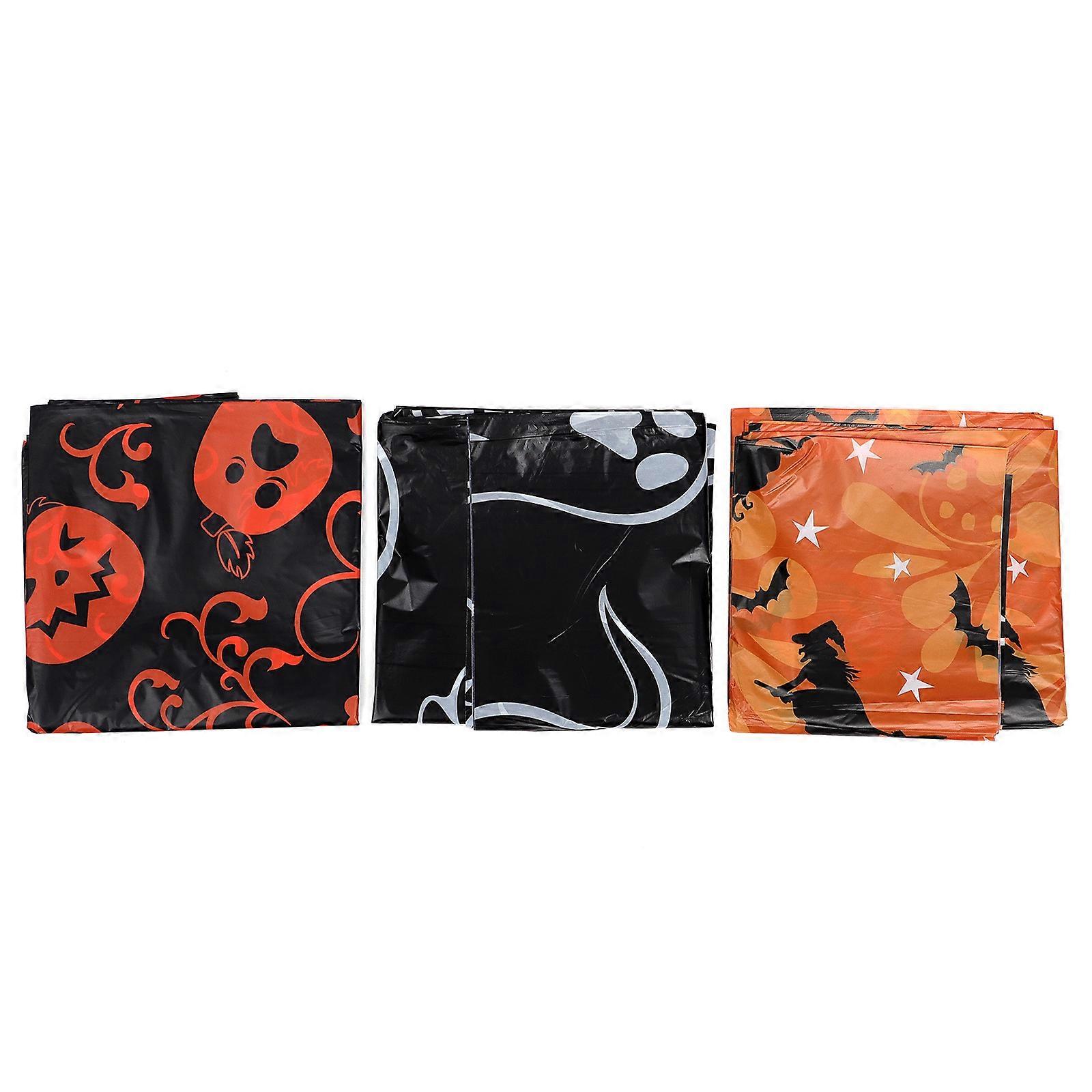 Halloween Table Cover Plastic for Decor 3Pcs Decorative Pumpkin Ghost Set