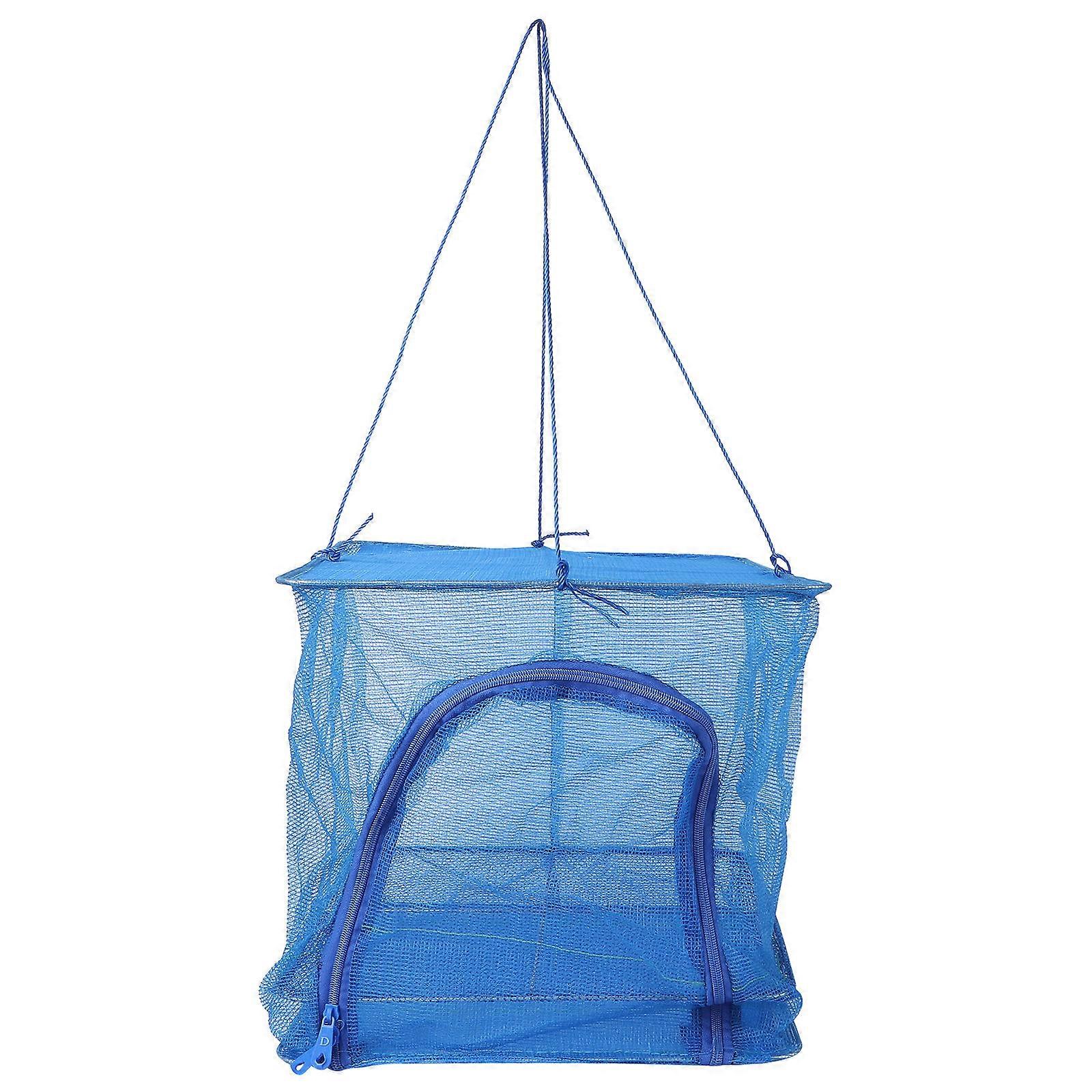 Drying Rack for Fish Folding Drying Net Multi-Function Clothes Basket Indoor Drying 35X40CM Blue 1Pcs