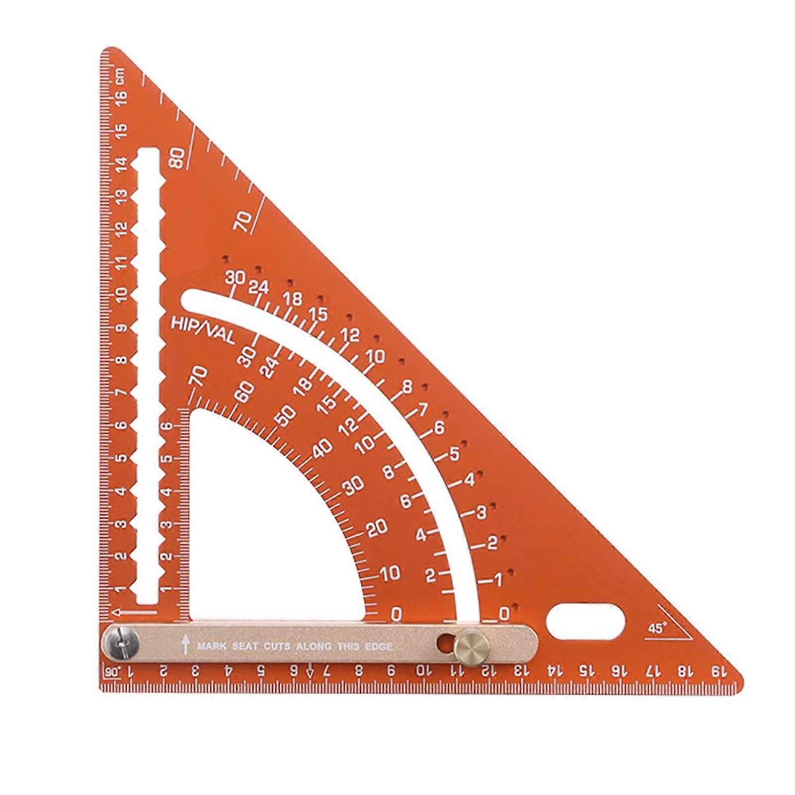 Adjustable Aluminum Triangle Ruler Multifunctional Protractor Angle Measuring Engraved Scale Circle Drawing Tool Multicolor