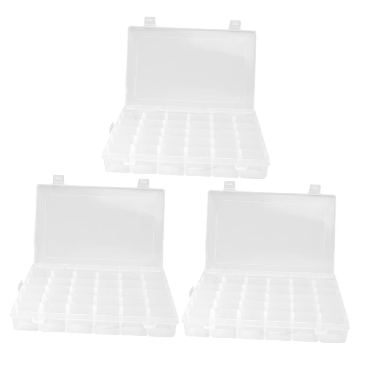 Jewelry Organizer Box 36 Compartment Clear Plastic Storage Case with Easy View and Stackable Design