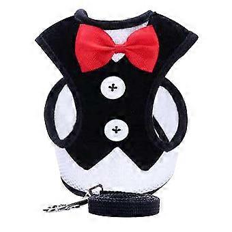 Dog Harness Leash Bow Tie Breathable Comfortable Durable Dog Harness and Leash Set for Walking