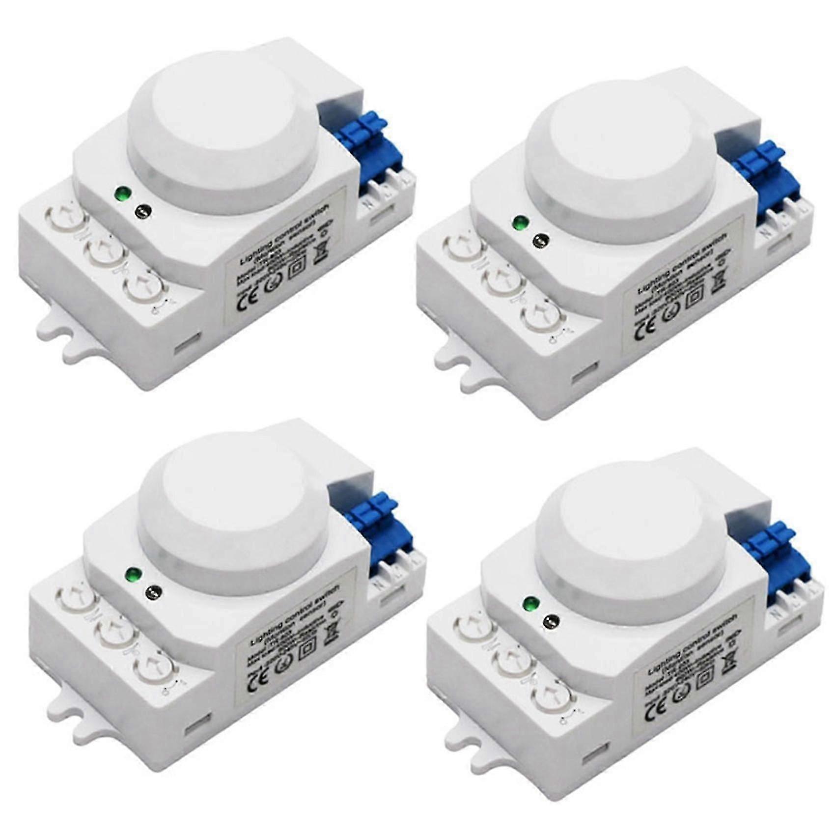 compatible with 4X 5.8Ghz Microwave Motion Sensor Light Switch, White