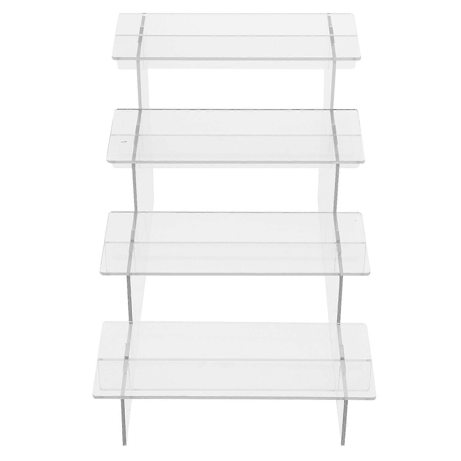 Acrylic Display Rack for Storage Use with 3Pcs Desktop Clear Risers