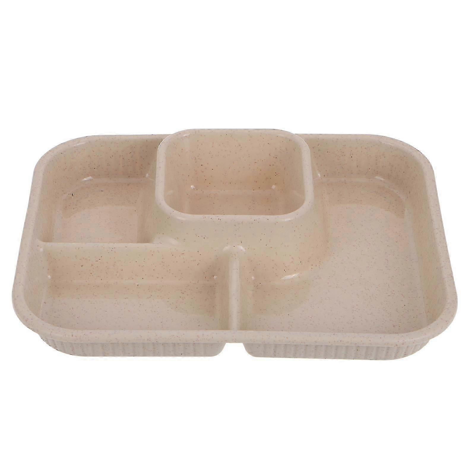 Reusable Divided Snack Serving Plate Beige 26.5x20.7cm