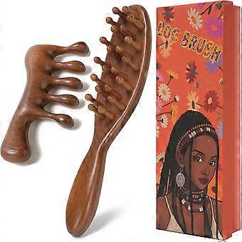 Dreadlock-Bürste, Dreadlock-Kamm, hölzerner Kopfhautkamm für Haarwachstum – Sandelholz
