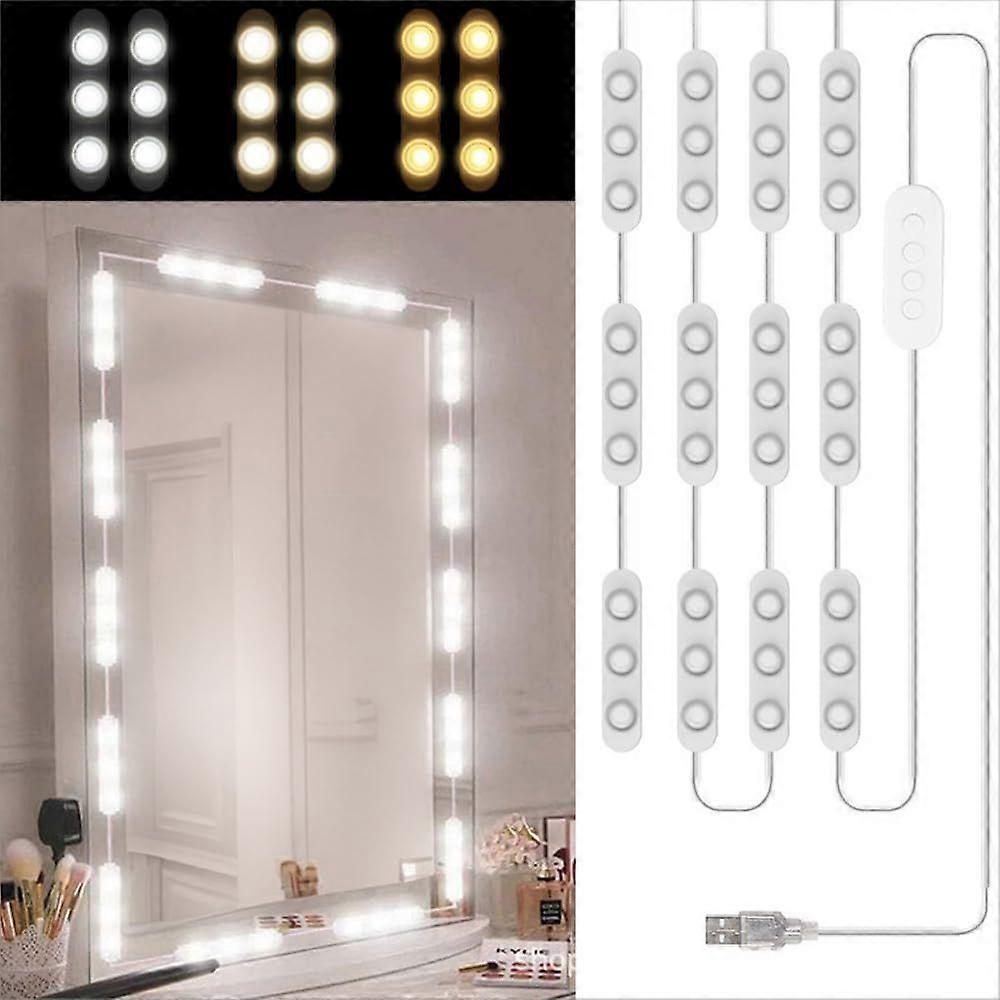 Dressing Table Mirror Light, 3 Dimmable Colors, Makeup Lamp for Mirror
