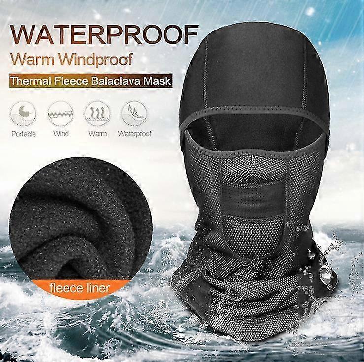 Tempo frio Balaclava Ski Mask resistente à água e à prova de vento Fleece Thermal Face Mask