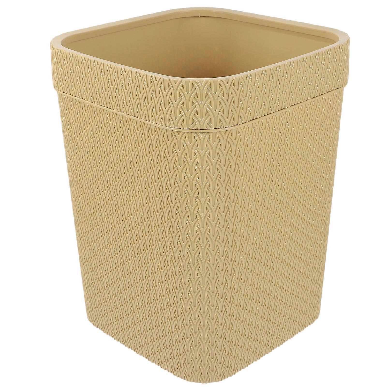 Green Plastic Trash Bin Decorative Garbage Container for Storage