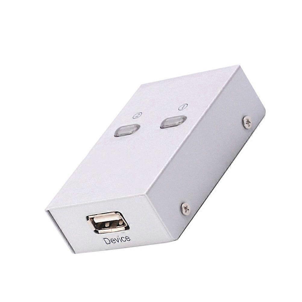USB 2.0 Sharing Switch Selector Sharing 2 Sharer Devices Switcher Peripheral Switcher Box without Wire for Scanner Printer Automatic
