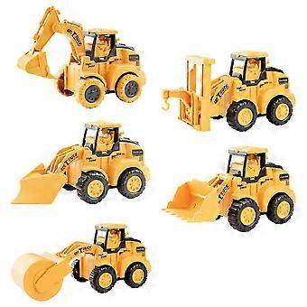 Camión de construcción de juguete, 5 piezas, juguetes de plástico para niños, color naranja.