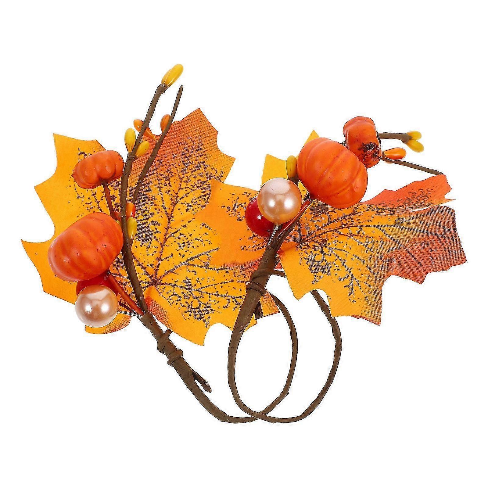 Table Napkin Rings Pumpkin Shape For Restaurant Dining Table Decor 2Pcs