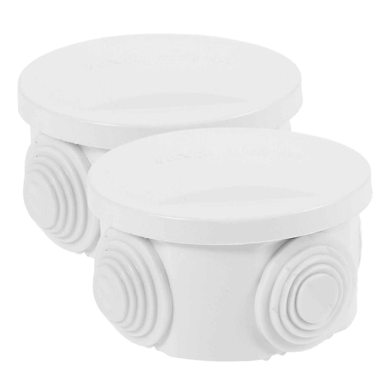 White ABS Outdoor Waterproof Electrical Junction Box 4Pcs