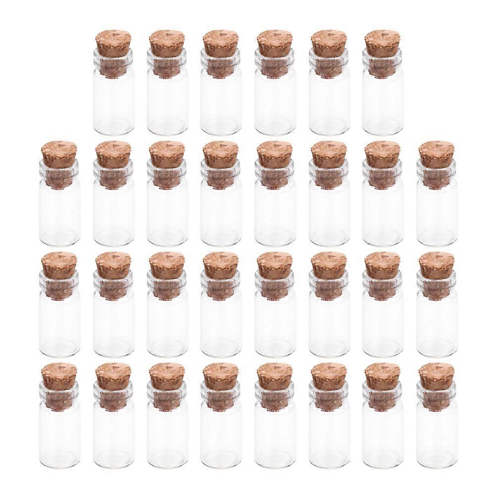 30 st mini-glasflaskor små glaskorkflaskor gör-det-själv-önskeflaskor till fest