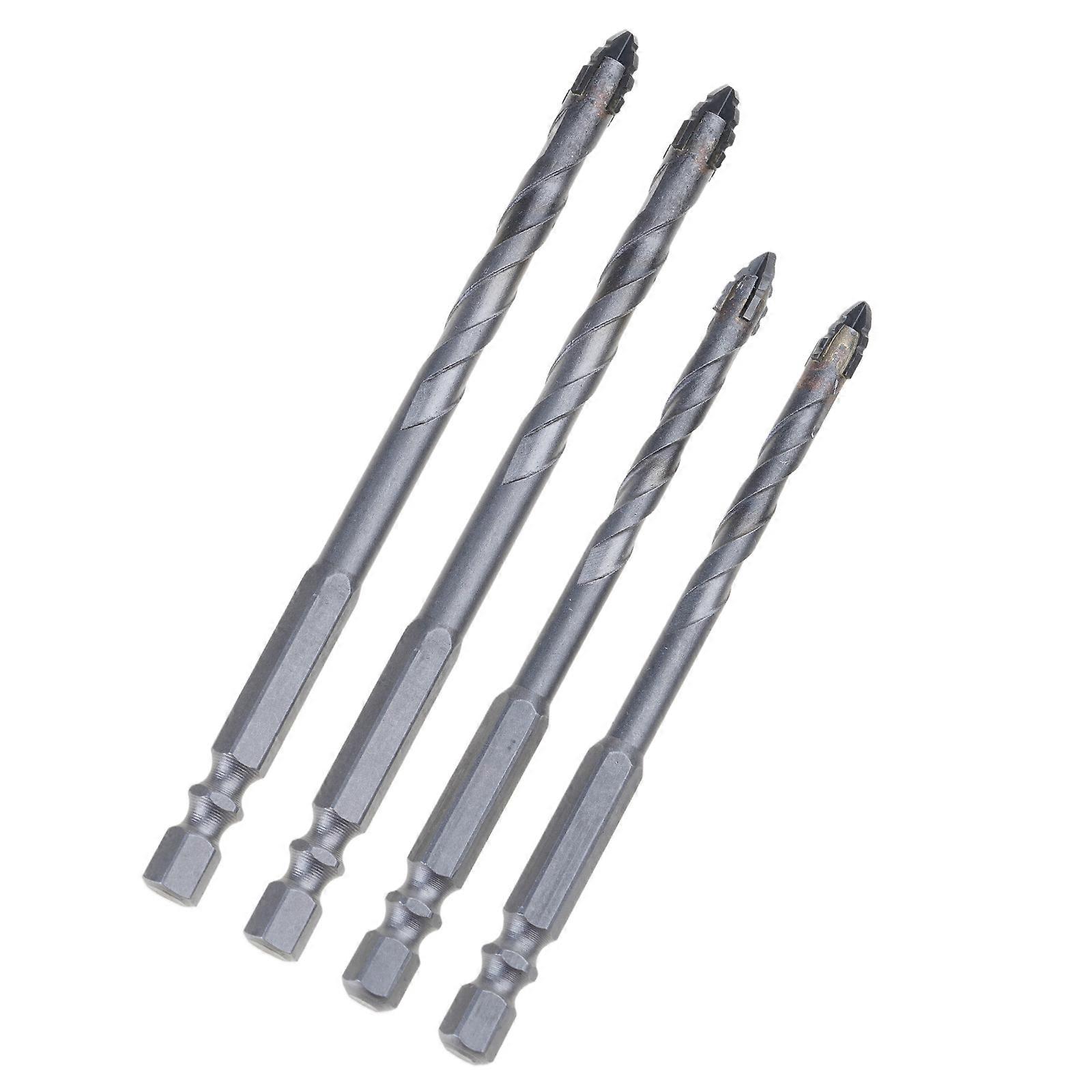 4/5Pcs Eccentric Drill Bits Four Edge Eccentric Twist Drill Bit Set High Hardness Bevel Tip Serrated Drill Bits Multicolor