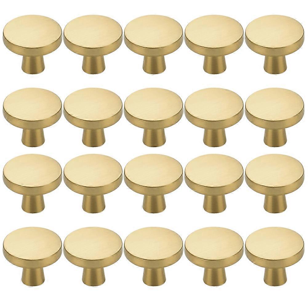 20pcs Solid Single Hole Kitchen Round Cabinet Knobs Zinc Alloy Pulls Drawer Knobs Kitchen Cabinet Hardware Handles Gold