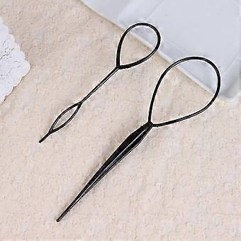 40pcs Plastic Magic Tail Hair Braid Accessories Ponytail Maker French Braid Tool Topsy Tail Loop Hair Kit (Mixed Color)