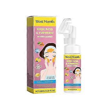 West&Month Kurkumasäure-Reiniger, Reiniger für das Gesicht, weiche und feuchtigkeitsspendende Haut, sanft und pflegend
