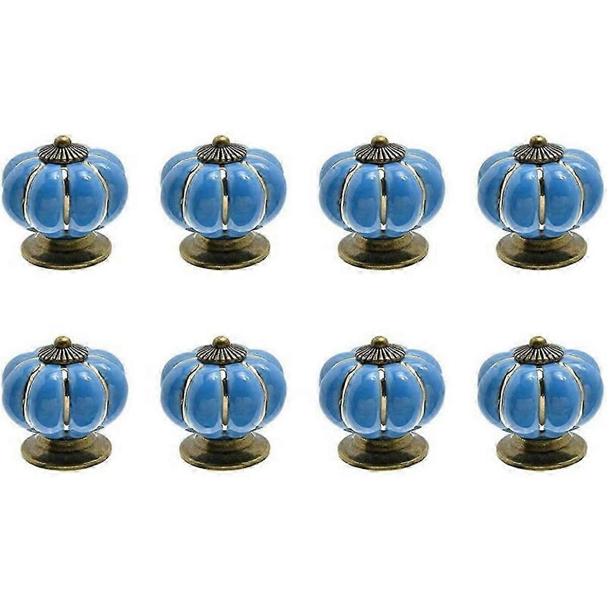 Ceramic Pumpkin Drawer Knobs, Vintage Cabinet Knobs for Kitchen, Easy DIY Installation, 1.57 inch Solid Color