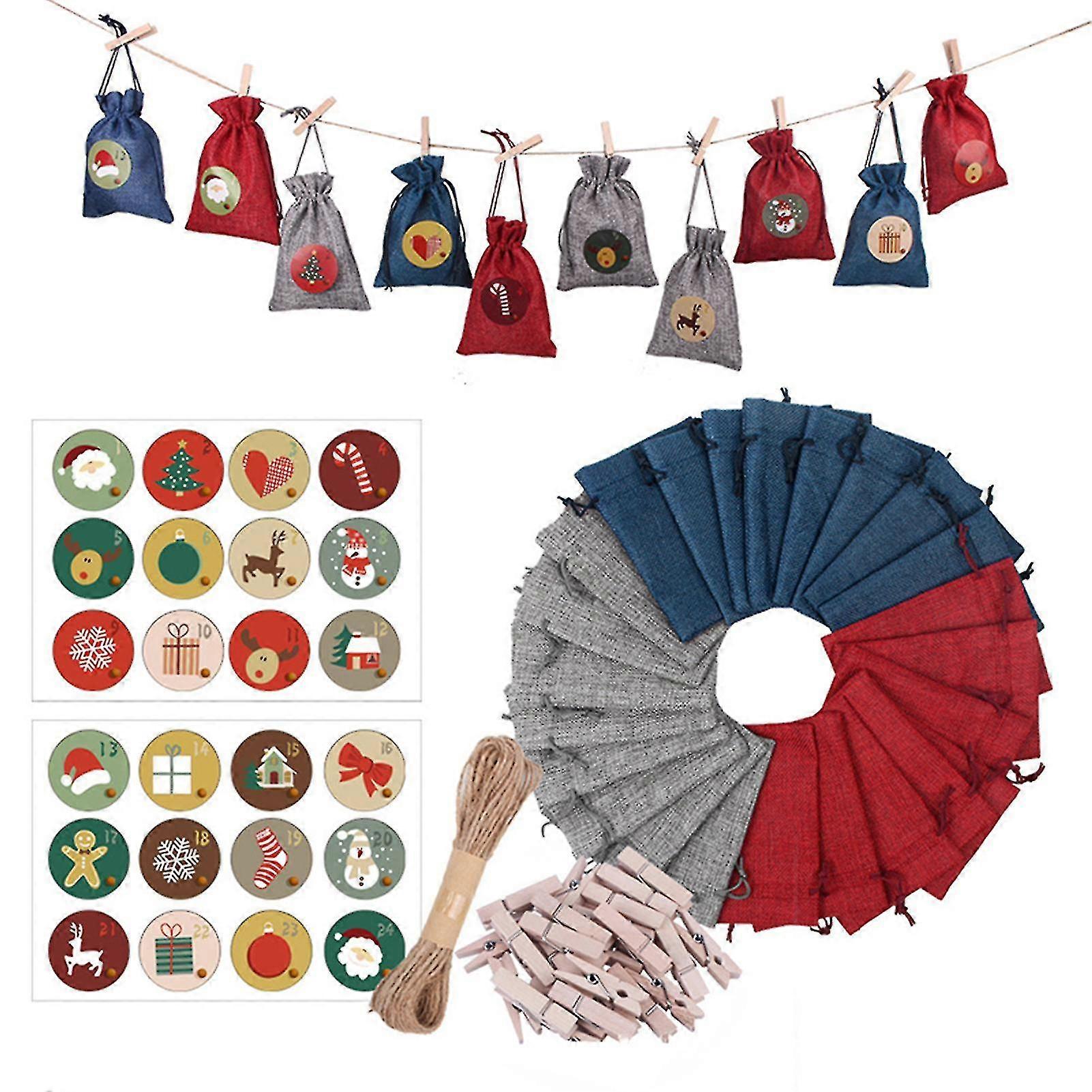 Christmas Gift Bag Multipurpose Drawstring Linen Candy Bag Creative