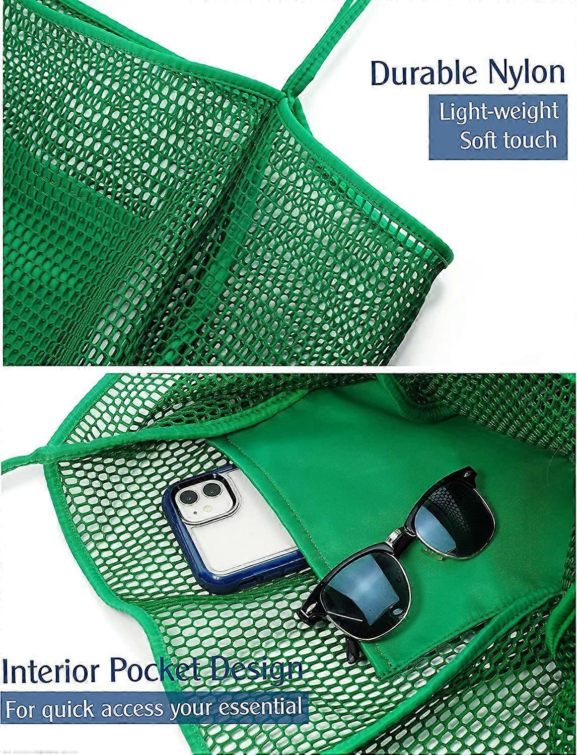 Mesh Beach Tote Bag,Green