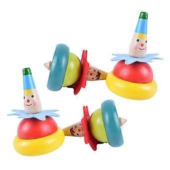 Wooden Gyro Toy Interactive Kids Toy for Playing 4Pcs Random Color