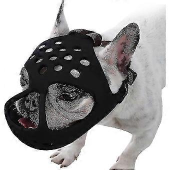 Dog Muzzle For Short Snout Dogs, Soft Silicone Breathable Bulldog Muzzle For Biting, Chewing, Licking, Ideal For Flat-faced Dogs N