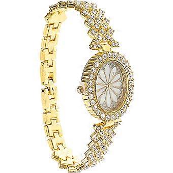 Decorative Wrist Watch For Women Fashionable Style Golden Color Formal Events 4Pcs
