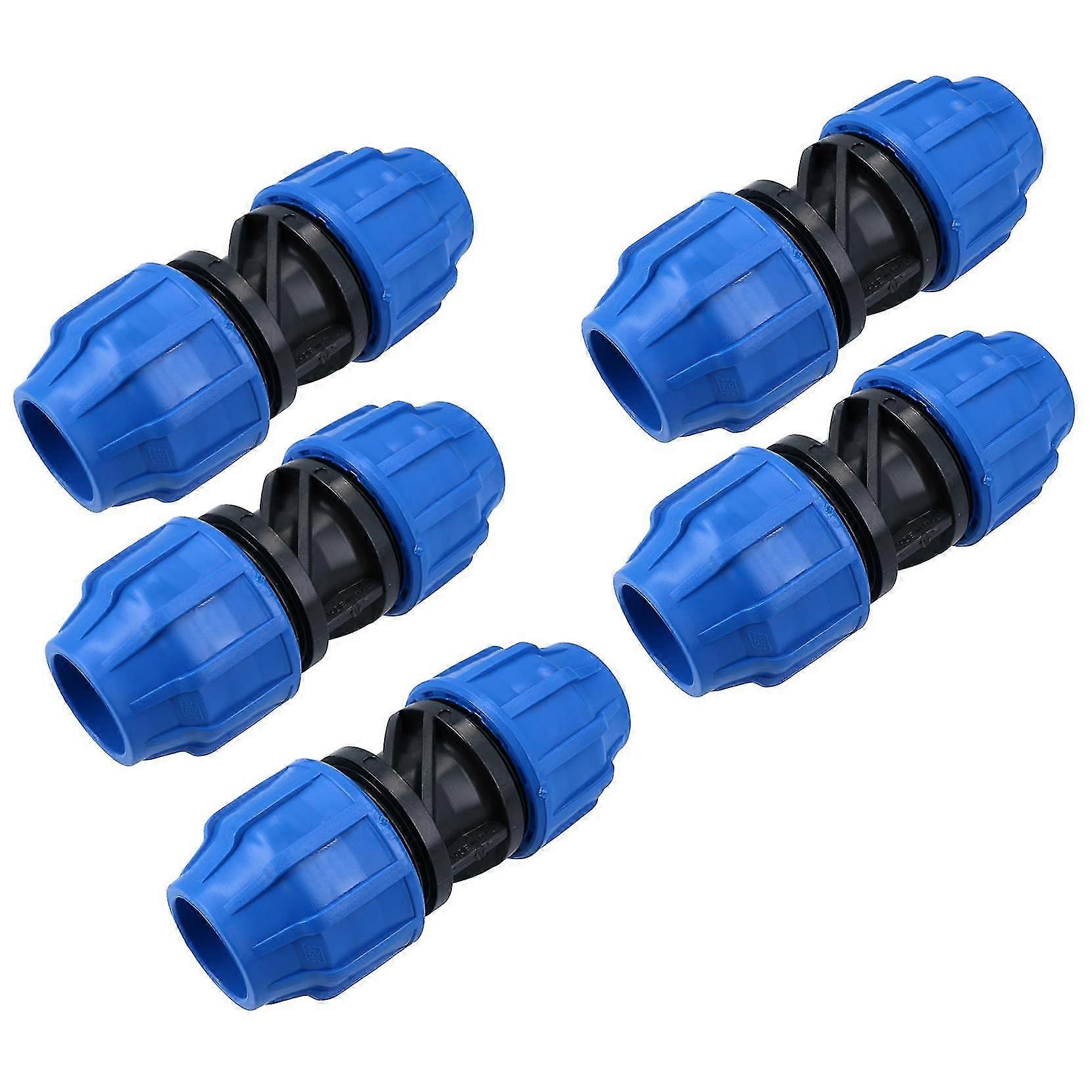 32 x 32mm MDPE Straight Pipe Compression Fitting Coupling Connector 5PK