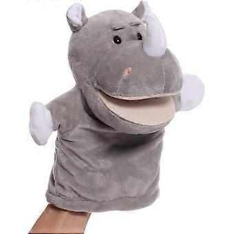Rhinoceros Open Mouth Rhino Hand Puppets Plush Animal Toys For Imaginative