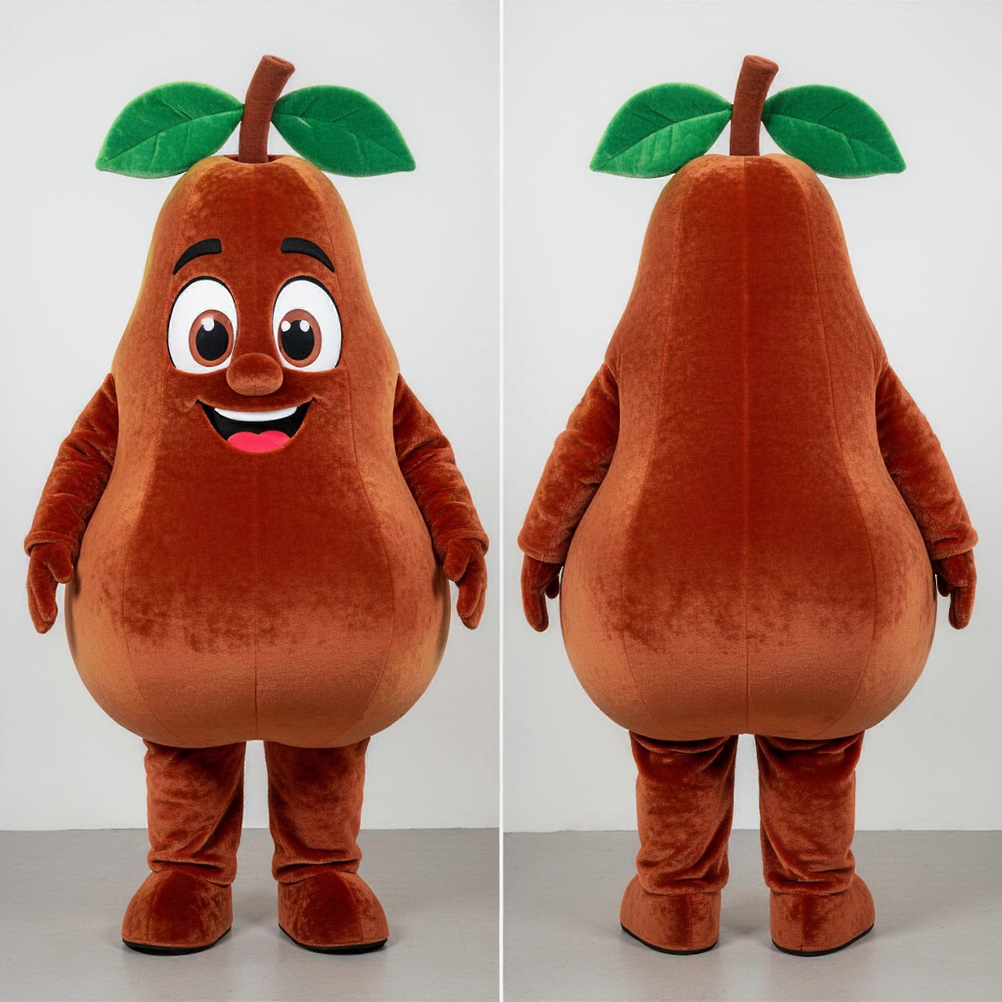 MASTICOT Rust Orange Velvety Pear Mascot