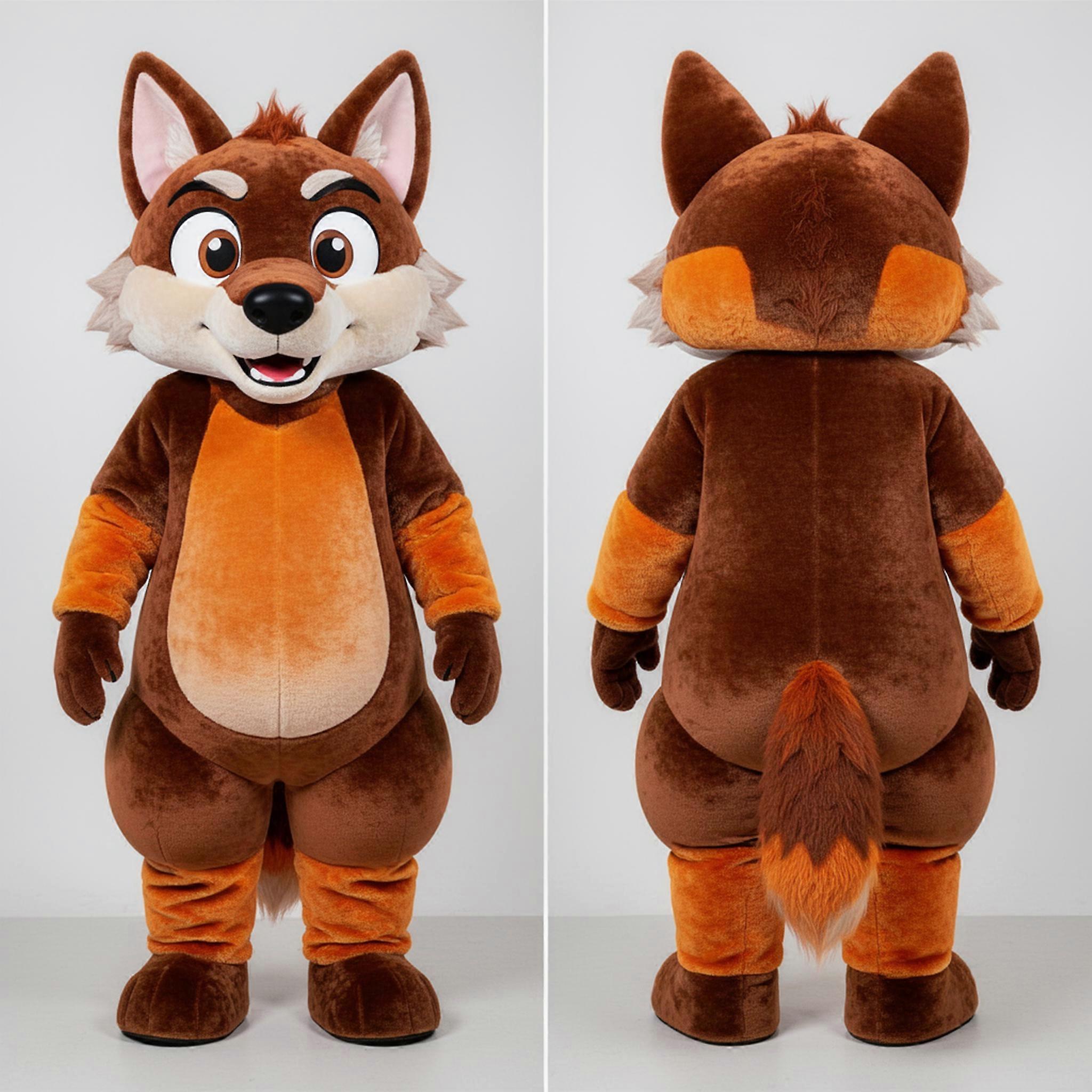 MASTICOT Rust Orange Broad Shouldered Wolf Mascot