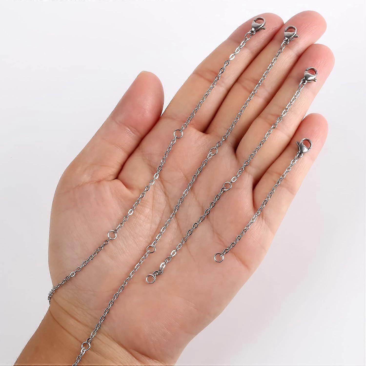 4pcs Necklace Extender Silver - 4 Sizes