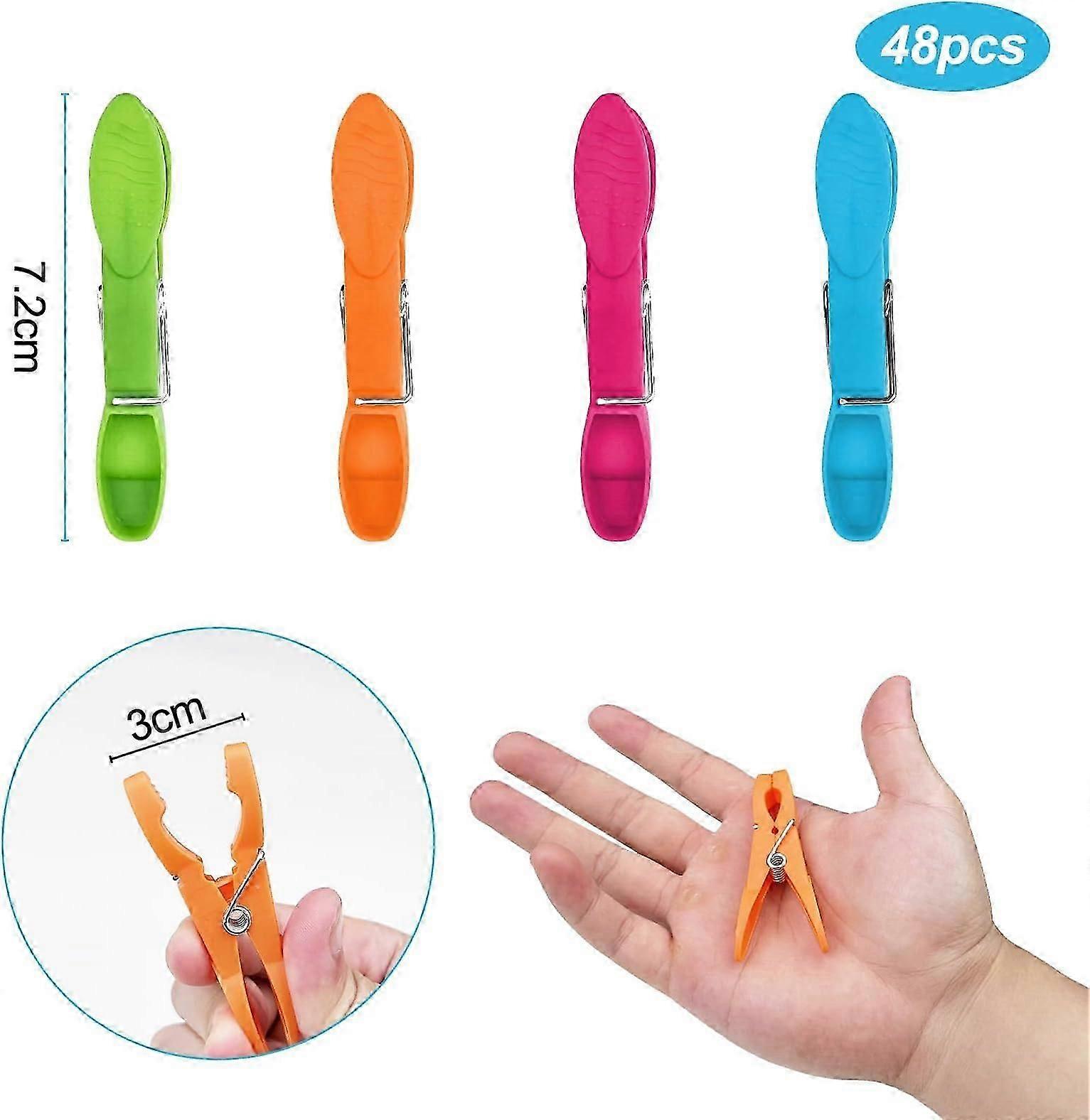 48pcs plastic clothespins, windproof clothespins