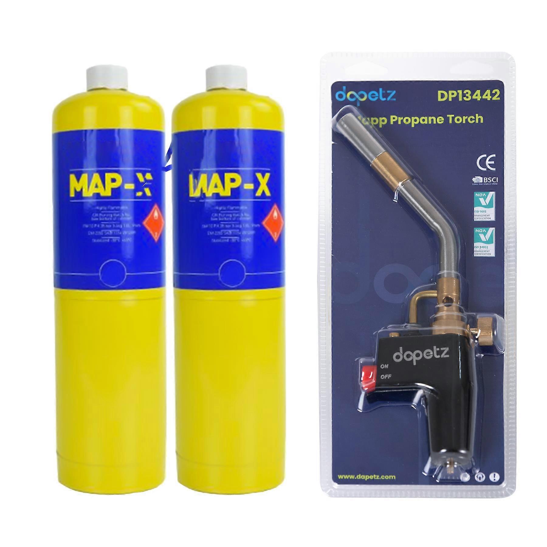 MAPP Propane Torch Multi Purpose + 2 Mapp-PRO gas cylinder