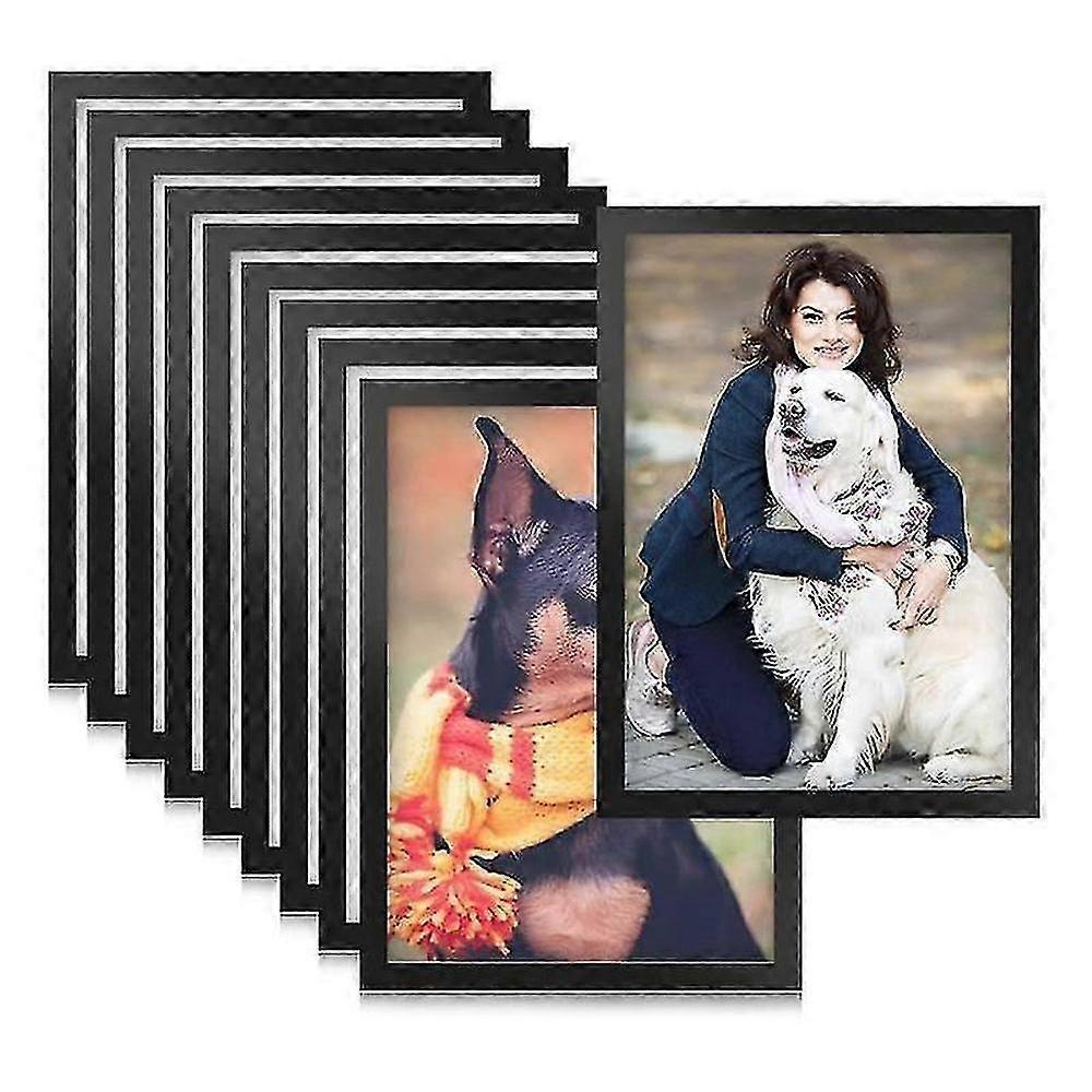 10pcs A5 Self-Adhesive Magnetic Display Frames, Black, PVC Material