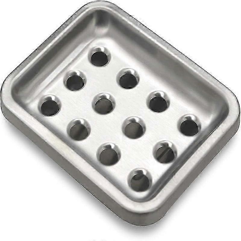 Rustproof Stainless Steel Soap Tray with Dual Drain Function