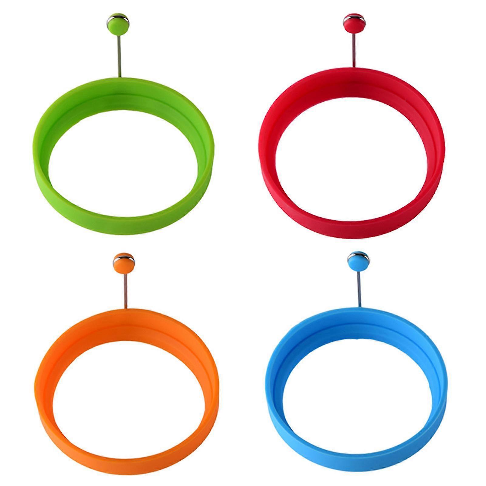 Round Silicone Egg Ring Set with Fold Handle